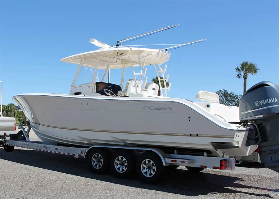 Orleans boat loaded on a trailer for recovery and towing