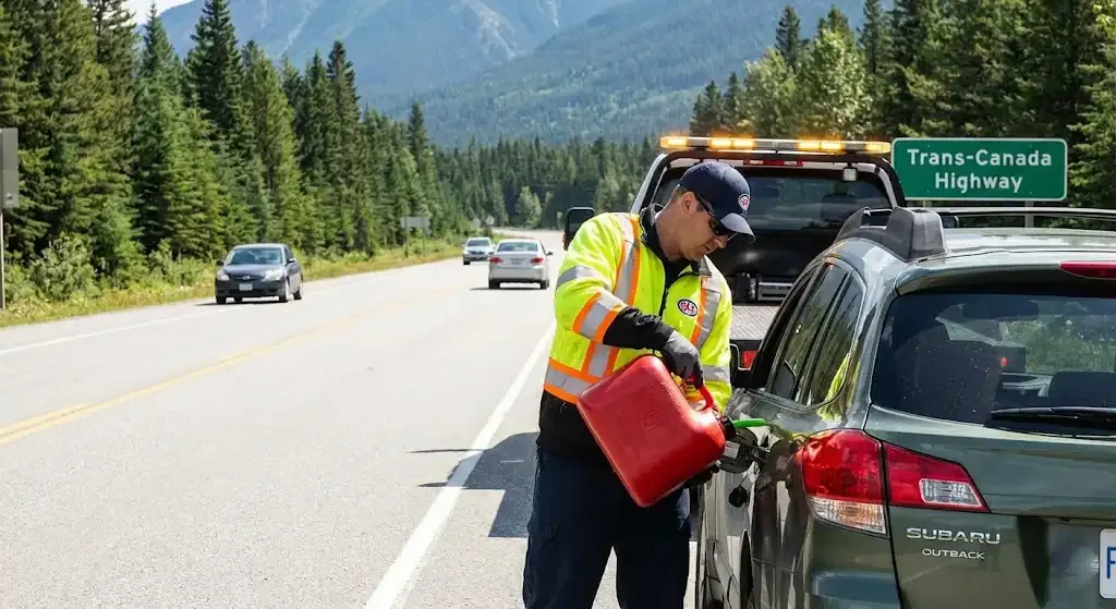 emergency fuel delivery to stranded vehicle