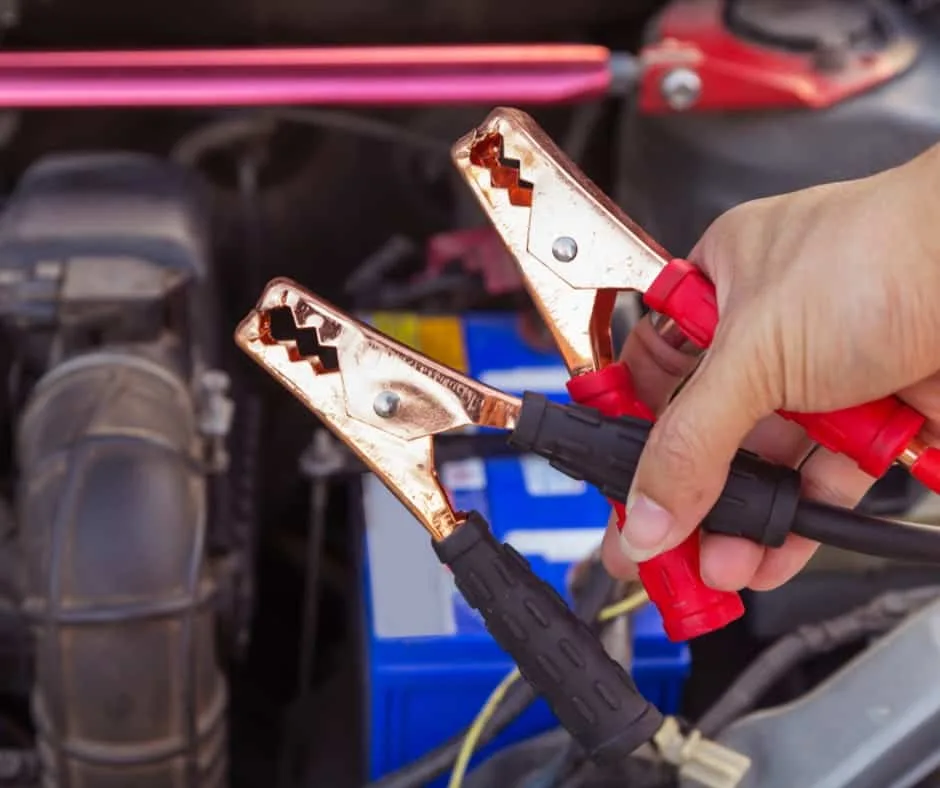 battery boost service with jumper cables